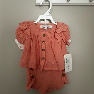 Rachel Zoe Coral Two-Piece Baby Matching Set